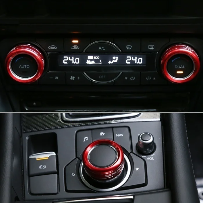 red Для Mazda 3 CX-5 Mazda Cx5 Atenza Axela авто аксессуары алюминиевые украшения интерьера автомобиля кольцо кондиционера - Название цвета: red