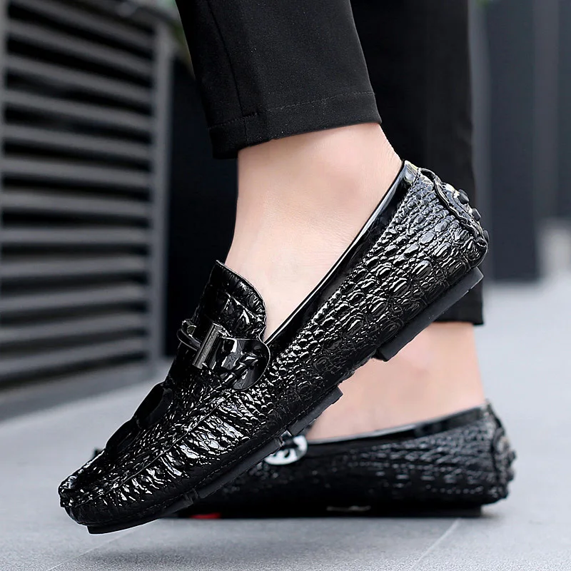 ALCUBIEREE Big Size 48 Men Boat Shoes High Quality Leather Male Casual Slip On Flats Loafers Fashion Moccasins | Обувь