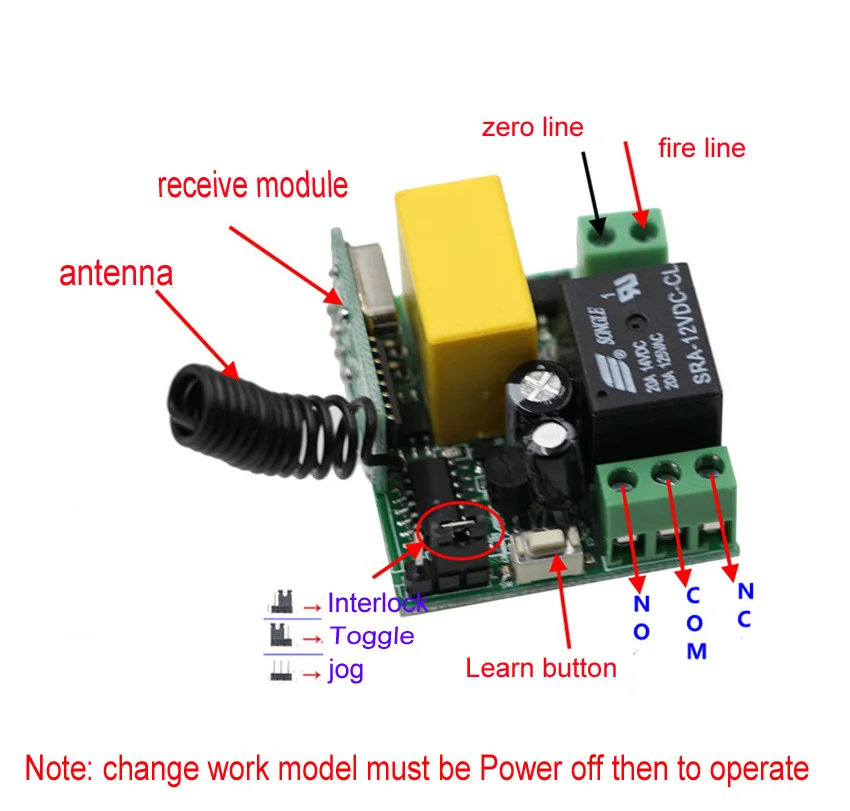 

2017 AC220V 1CH RF Wireless Remote Control Switch System 315/433 MHZ Transmitter with 5 pcs Receivers Learning Code