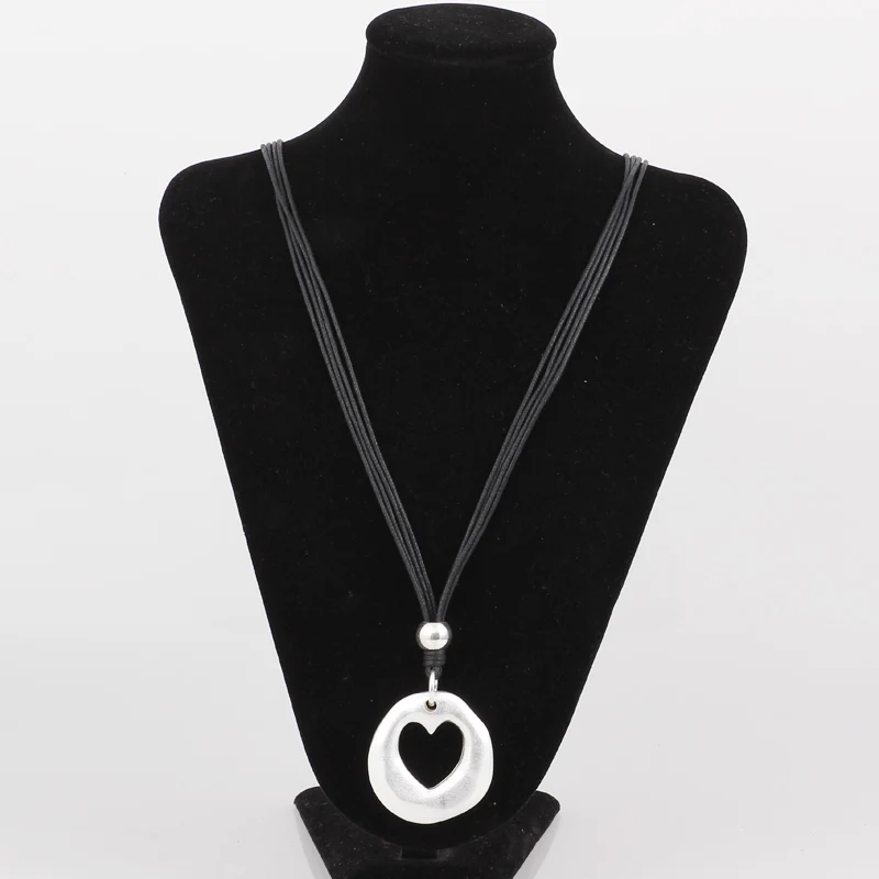 Женский двухслойный свитер ELOYHI круглый воротник в стиле бохо Длинная подвеска