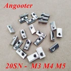 20 серий, рулонные Т-образные Пружинные гайки, T-гайка M3 M4 M5 M6, полукруглые эластичные гнездовые гайки для 2020 алюминиевых профилей, пазов 6