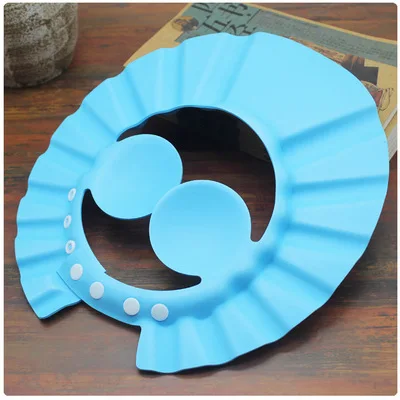 Blue with ears Детские шапочки для купания для малышей, Детские шапочки для купания с рисунком медведя, Детские Бутылочки для купания для новорожденных - Цвет: Blue with ears