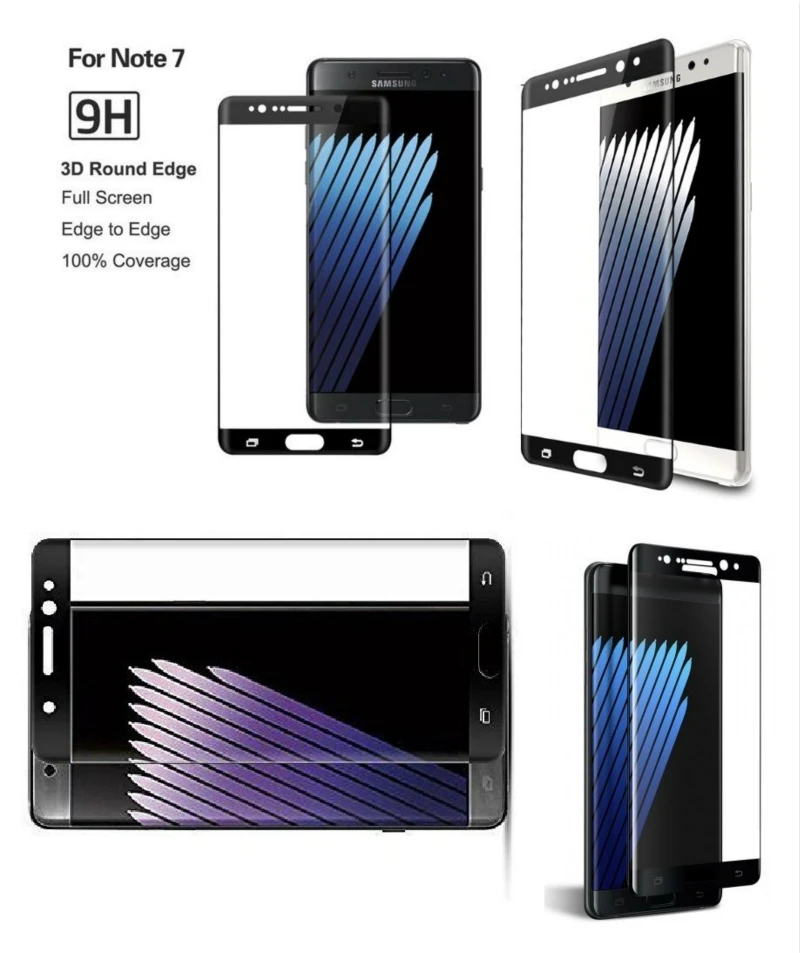 Стекло для samsung Galaxy Note Fan Edition Note7 3D изогнутое полное покрытие закаленное стекло протектор экрана для samsung Note 7 Note FE