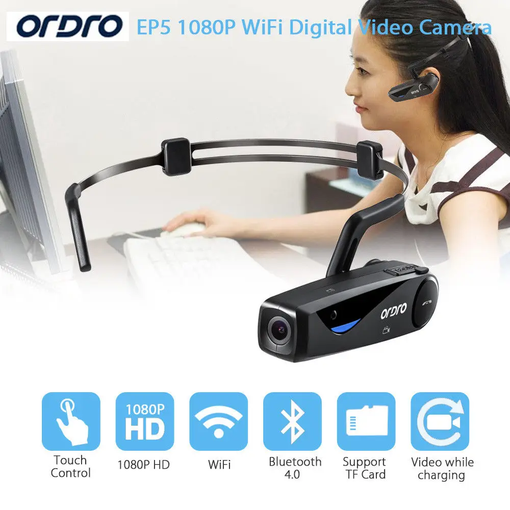 Ordro ep5 Wi Fi 8.0 МП H.264 Bluetooth спортивные действие гарнитура Камера CMOS HD 1080 P Высокое