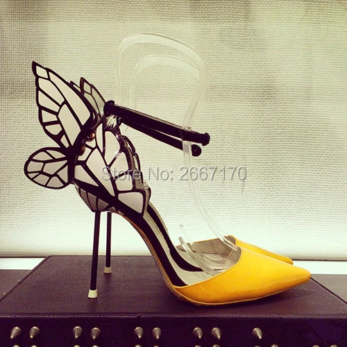 Женская обувь для вечеринки и свадьбы из желтой кожи разноцветные туфли лодочки