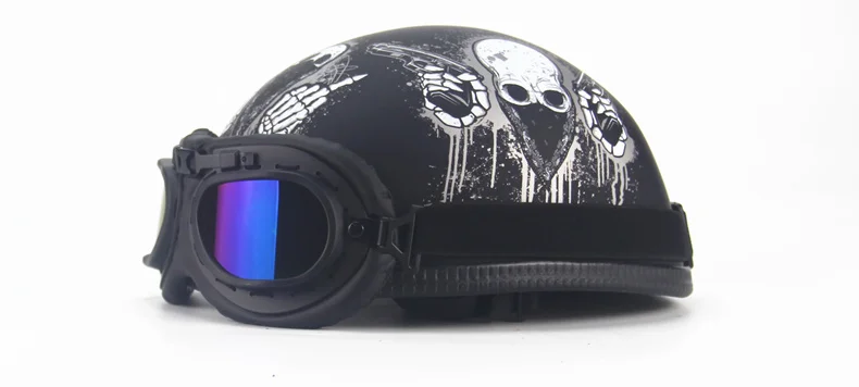 Винтаж jet moto rcycle helmetretro скутер половина шлем с открытым лицом Шлемы moto casco для Чоппер велосипеды с goggle