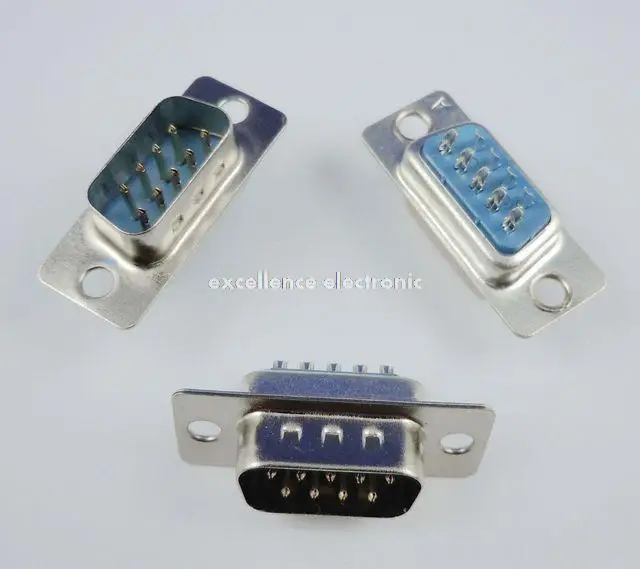 

50 Pcs D-SUB 9 Pin Male Solder Type Plug Adapter Connector DB9M