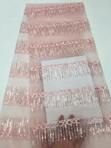 Бесплатная доставка 2019! Африканское французское кружево с блестками большое