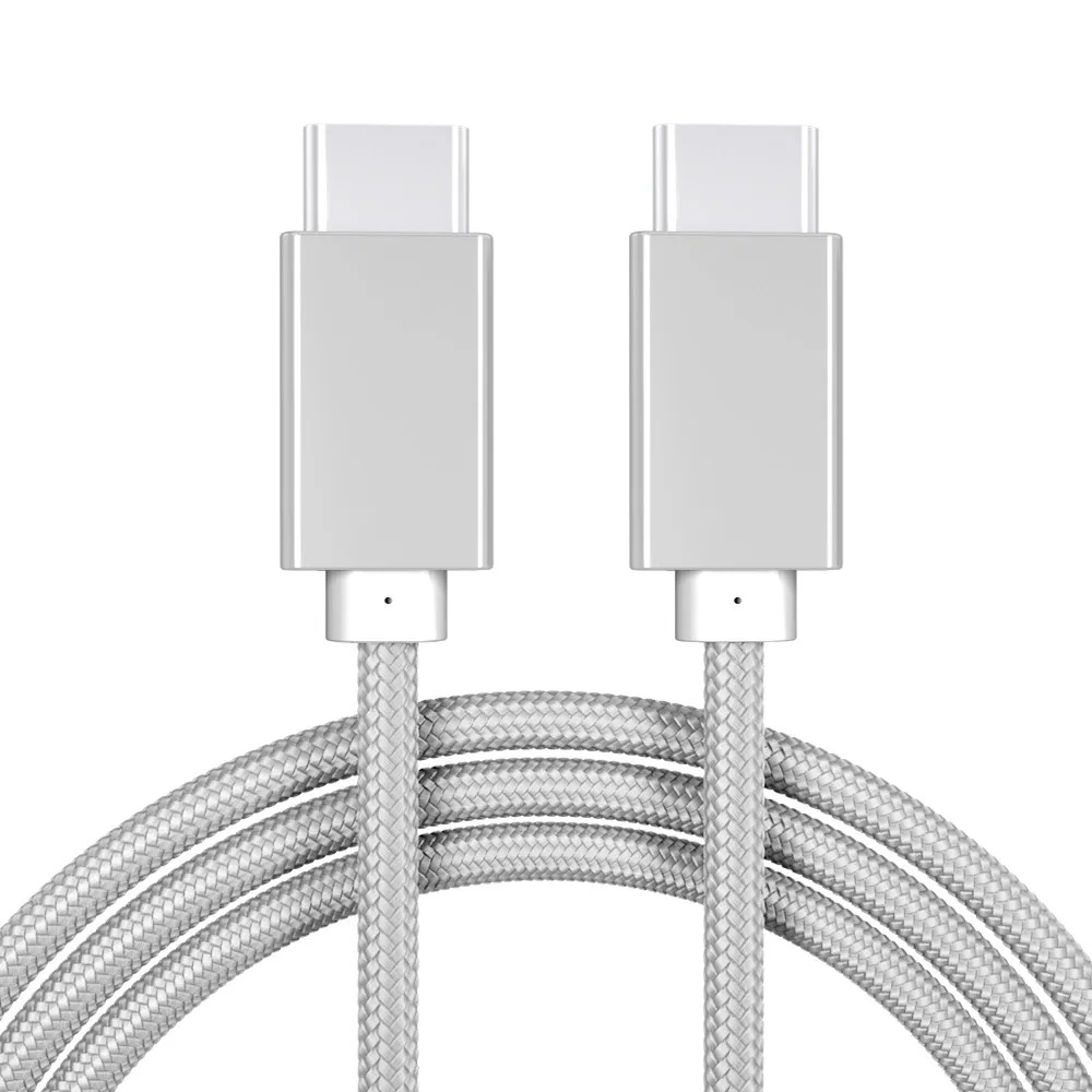 Белый 5А usb type C к USB C 100 Вт PD кабель 1 м 2 м Быстрая зарядка 4,0 USB 3,1 Быстрая зарядка кабель для Macbook Pro samsung Galaxy S9 - Цвет: Белый