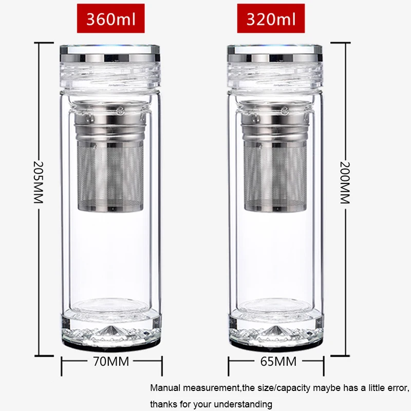 Новая стильная Хрустальная стеклянная бутылка для воды прозрачная