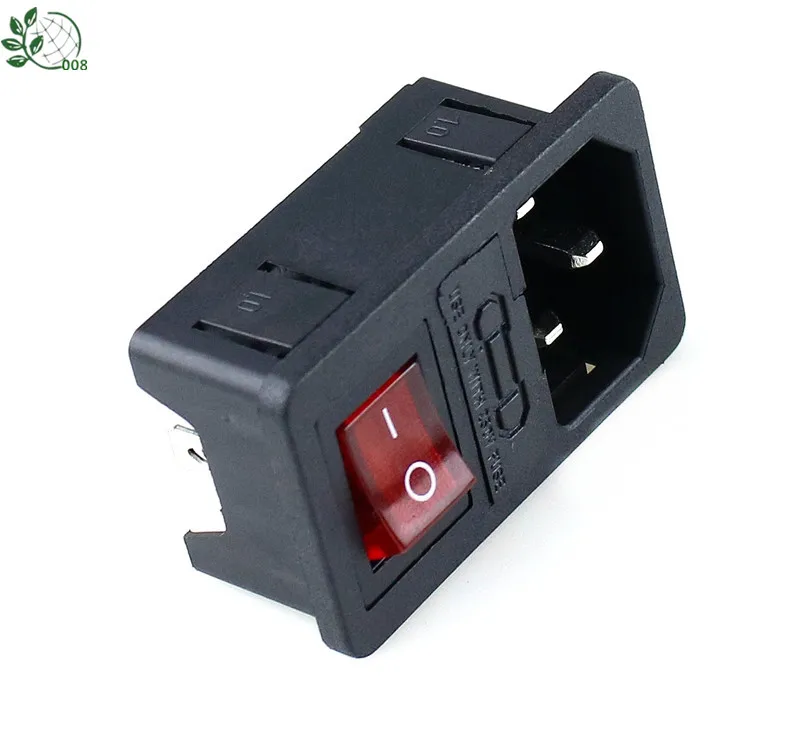 1 шт. с предохранителем 10 А! Красный кулисный выключатель плавким IEC 320 C14 на входе