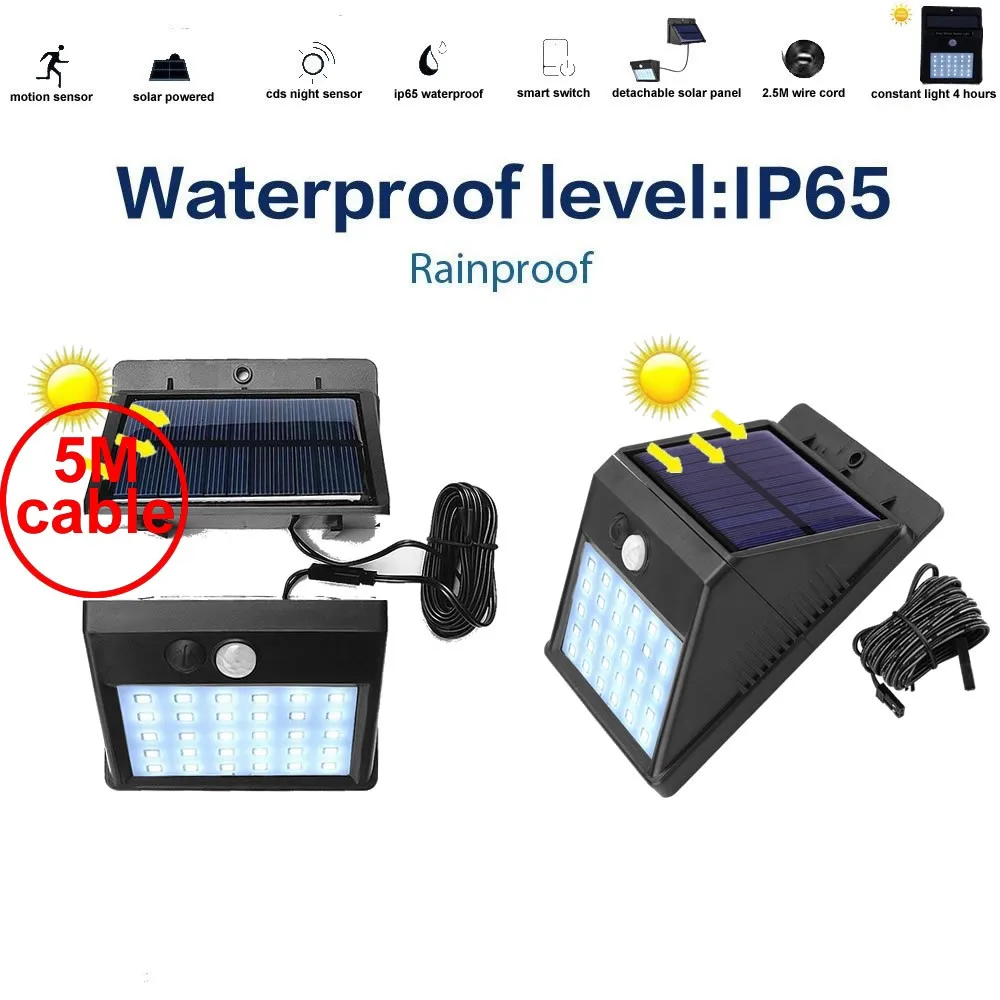 30 светодиодов лампа на солнечной батарее Светодиодная сплит панель датчик