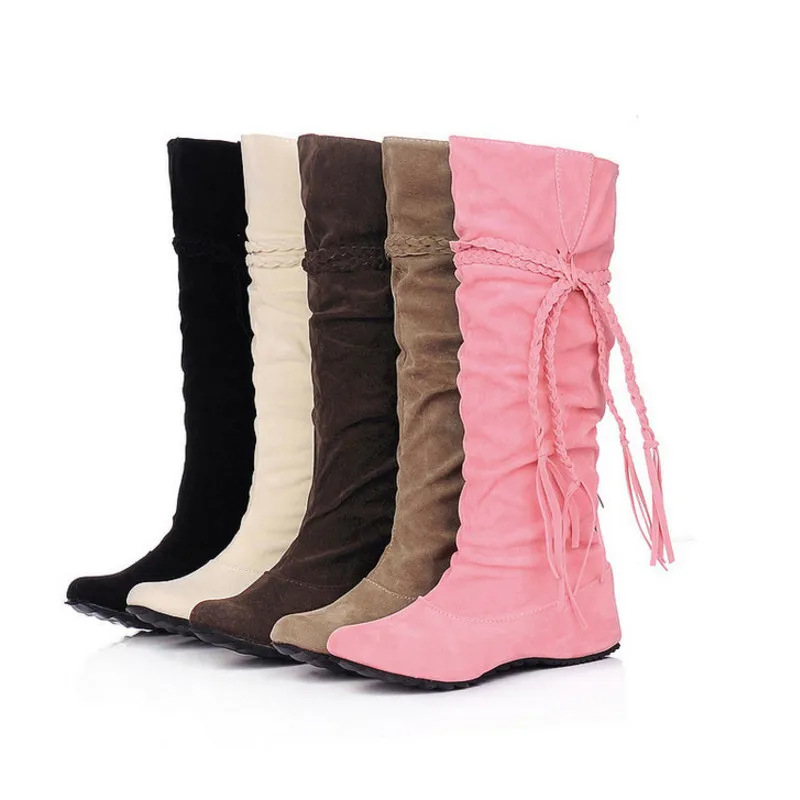 

Fanyuan New Arrival Sweet Colorful Knee High Winter Boots Big Size 34-43 Fashion Tassel Women Boot Snow Boots Warm Winter Shoes
