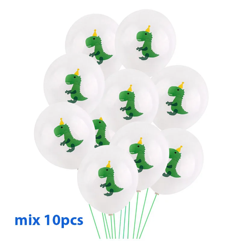 10pcs dinosaur 20 шт воздушные шарики из латекса с животными Тигр Зебра собака для вечеринки в стиле сафари джунгли вечерние шарики для День Рождения вечерние Декор Дети День рождения Globos - Цвет: 10pcs dinosaur