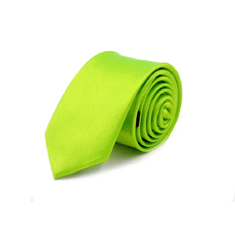 Bright Green Тонкие галстуки для мужчин Gravata 5 см вечерние модные шейный галстук-платок подарок полиэстер 40 цветов зеленый красный белый слоновая кость черный синий - Цвет: Bright Green