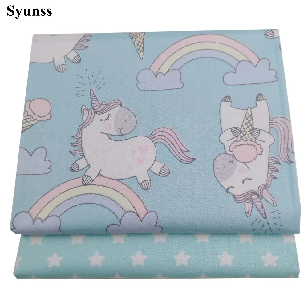 Syunss цветная хлопчатобумажная ткань с мультяшными звездами сделай сам Лоскутные