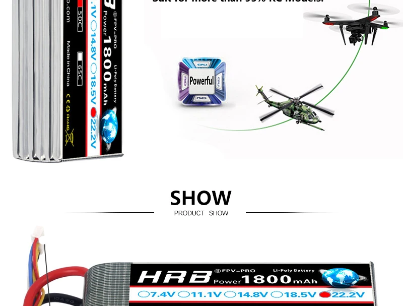 HRB 22,2 V Lipo батарея 6S 1800mah XT60 T Deans XT90 TRX EC5 50C для мультикоптера FPV гоночный самолет багги автомобиль лодка RC запчасти горячая распродажа