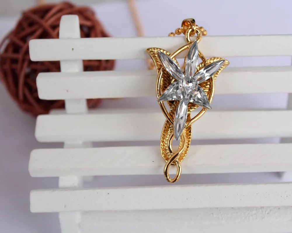 Лянжи 2017 Новая Мода LOTR Властелин Эльфов Leaf Necklac Цепь Evenstar Арвен Ожерелье