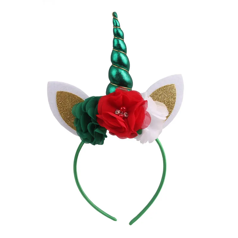 Повязка на голову детская эластичная с единорогом 8 шт./лот |
