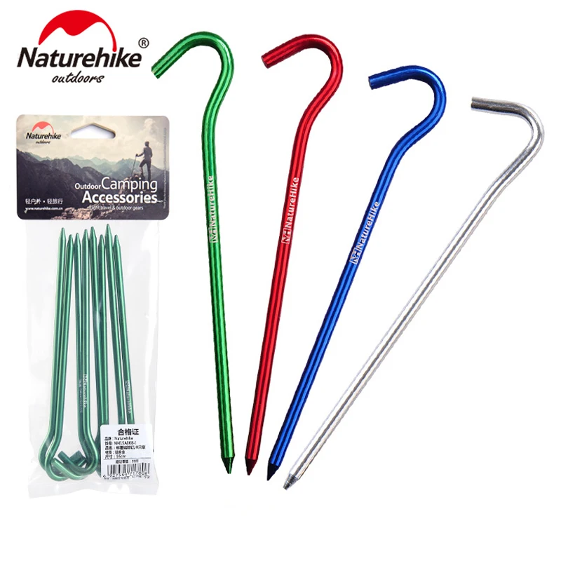 NatureHike 8 шт./лот 7001 алюминиевый сплав колышки для палатки ногтей NH15A008-I | Спорт и