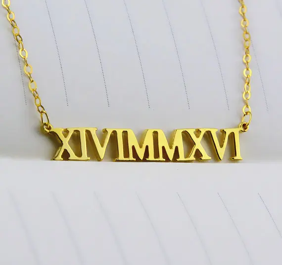 Подвеска из нержавеющей стали с римскими цифрами | Украшения и аксессуары