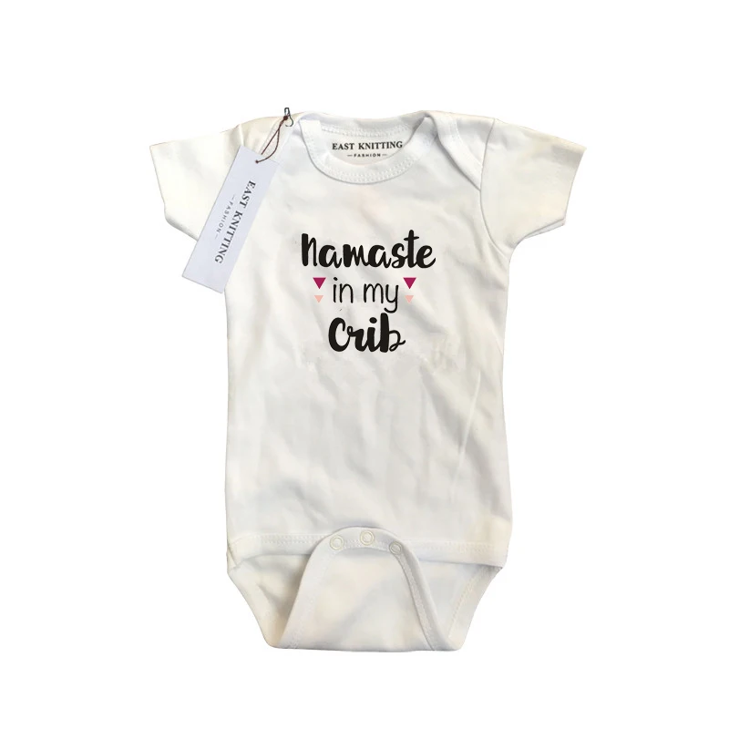 

DERMSPE2019 White Summer Newborn Toddler Baby Boys Girls Cotton Short Sleeve Letter Printe Romper Jumpsuit Baby Clothes Hot Sale