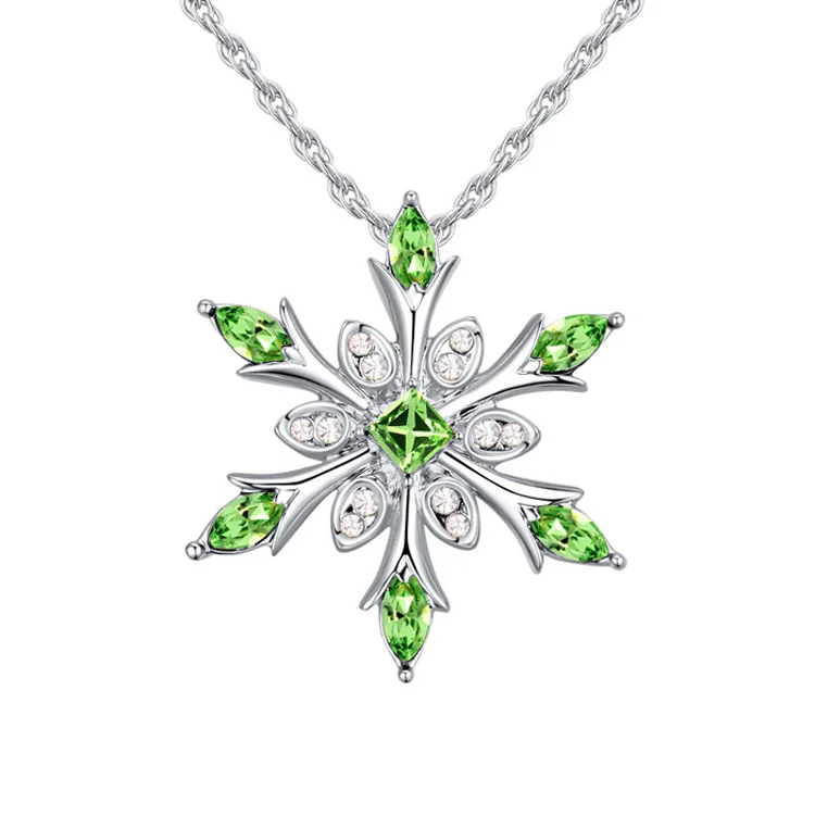 4 Новая подвеска из снежинки ожерелья Кристаллы от Swarovski Collier Femme ювелирные изделия для женщин цепочка без никеля Bijoux подарки - Окраска металла: 4