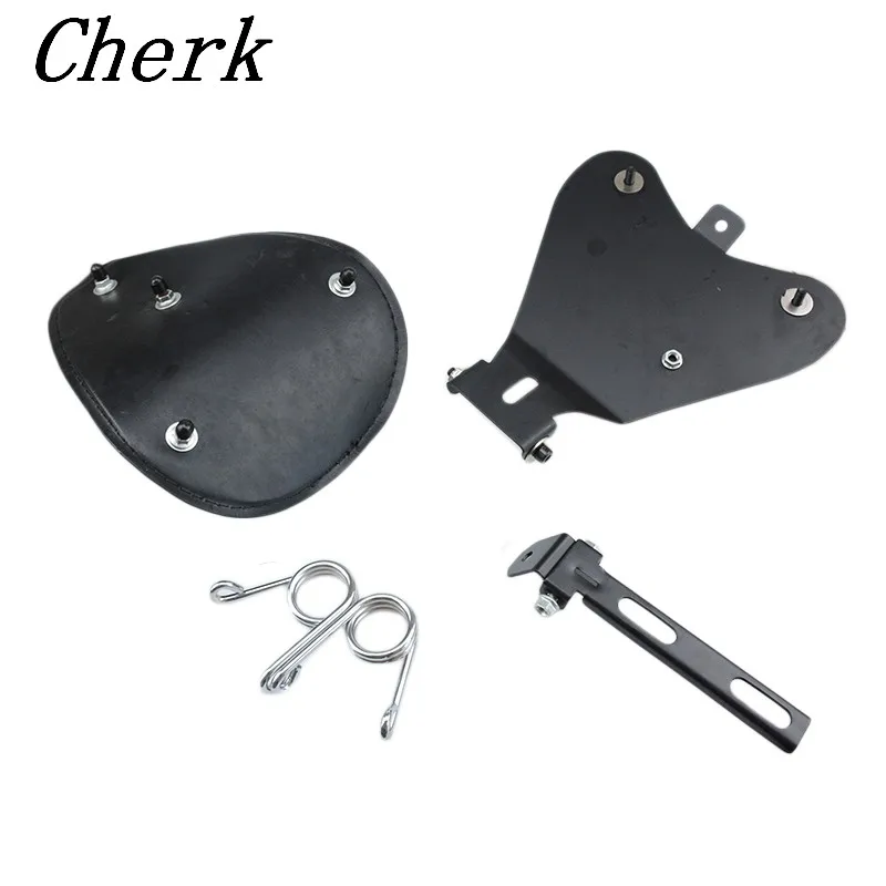 Мотоциклетное сиденье для соло черный кожаный базовый Кронштейн Harley Sportster 883 1200 XL