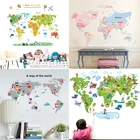 Карта мира на стену наклейки на стену для детской комнаты домашний декор карта слов Виниловая наклейка для детской комнаты декор для детской комнаты