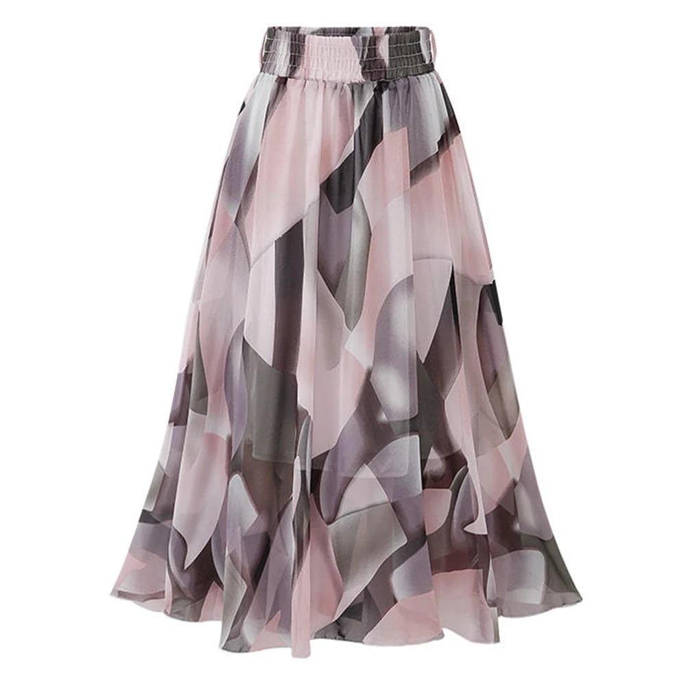 Женская шифоновая юбка до середины голени FTGSDLONG повседневная богемная Юбка со