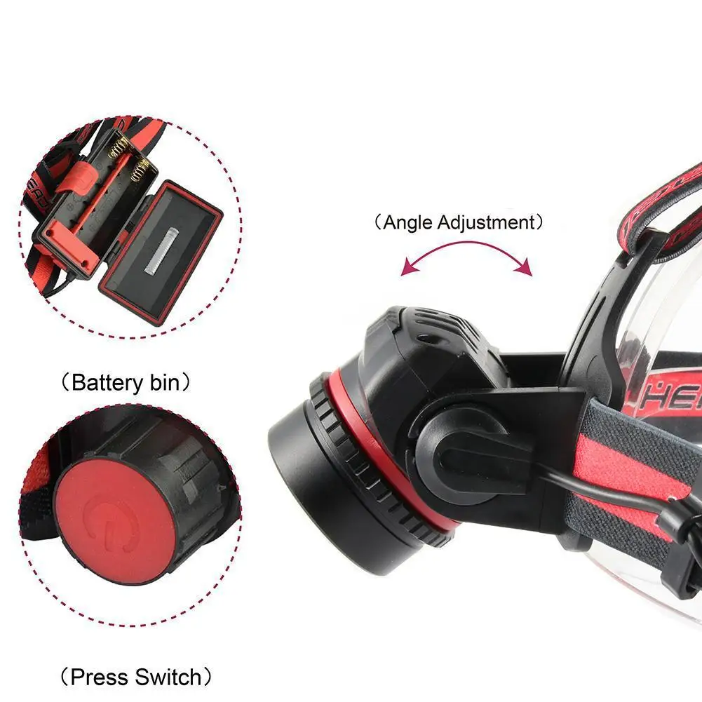 Масштабируемый Яркий T6 светодиодный тактический налобный фонарь мощный|headlight