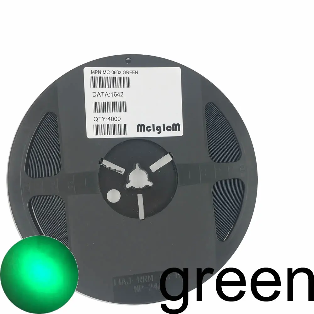 green MCIGICM 4000 шт. 0603 SMD светодиодный светильник белый красный желтый зеленый синий - Цвет: green