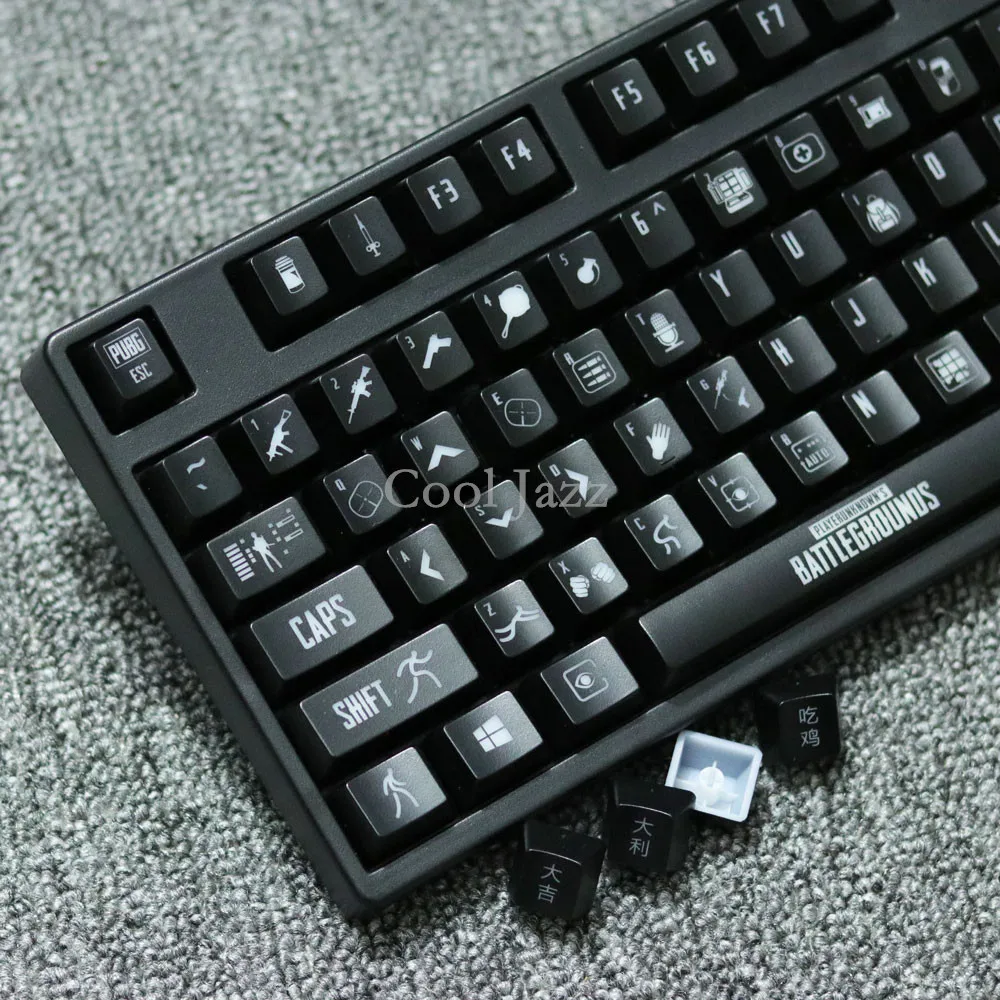 Крутые джазовые брелки ABS PUBG с подсветкой PLAYERUNKNOWNS BATTLEGROUNDS 104 клавиш ANSI утолщенная клавиша для Cherry mx