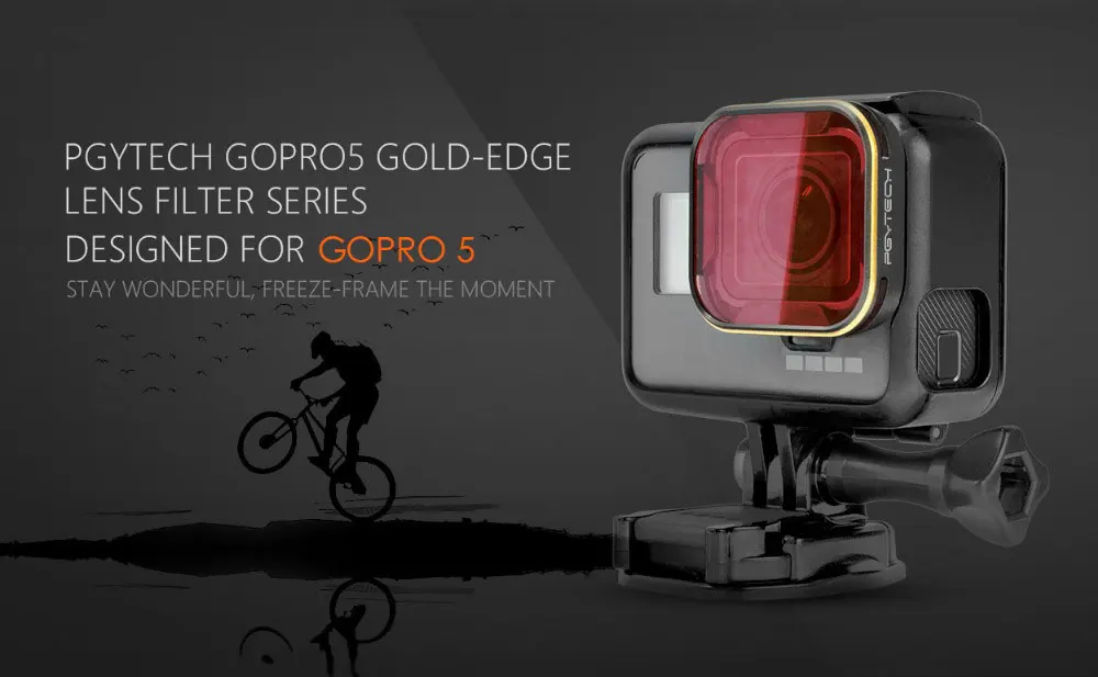 PGYTECH Gopro 5 водонепроницаемый HD ND4 ND8 ND16 ND32 MRC PL нейтральной плотности с золотыми краями фильтр для объектива серии