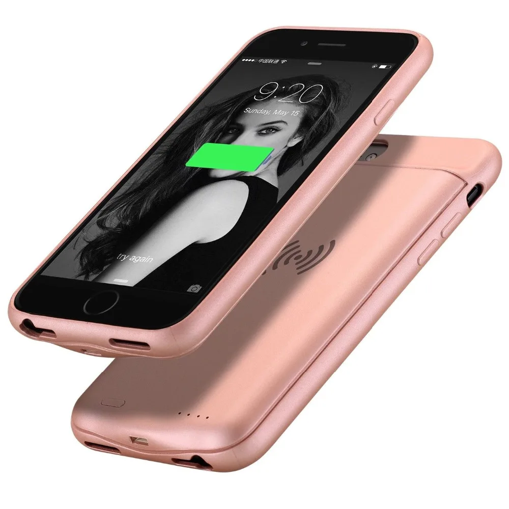 Роскошные Портативный для iPhone 6 6S 7 8 плюс QI Стандартный Беспроводной Батарея