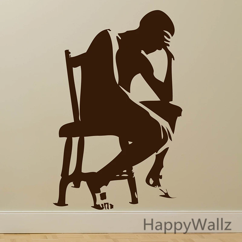

Thinker Wall Sticker Thinker Wall Decal Modern Decor Silhouette Wallpaper DIY Decorating Wall Art Stickers S6