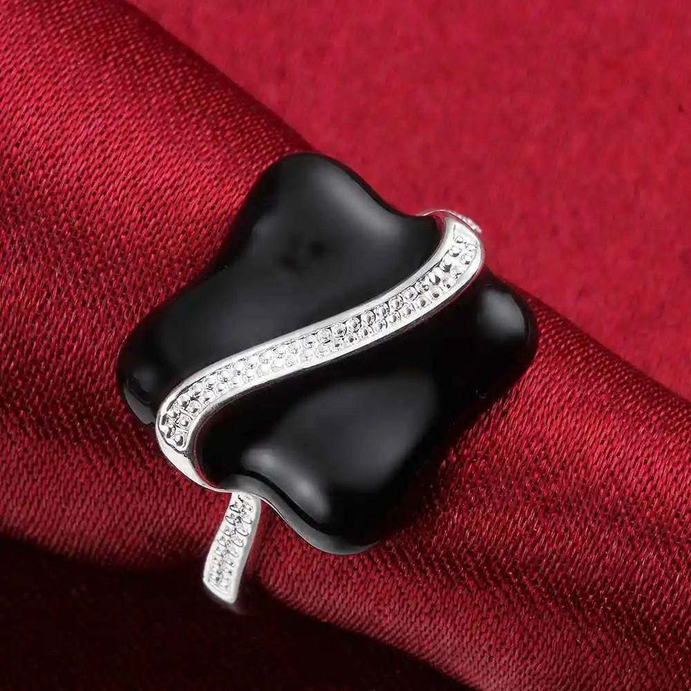 Высокое качество посеребренные кольца для мужчин четырехсторонняя инкрустация