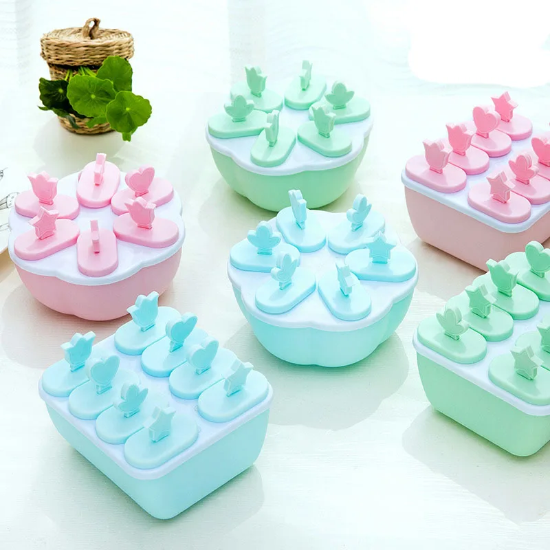 

FEIGO Creative 6 Grid DIY Ice Cream Mould Multi-Functional Eco-Friendly Popsicle Mold Children Ice Cream Kitchen Small Mold F804