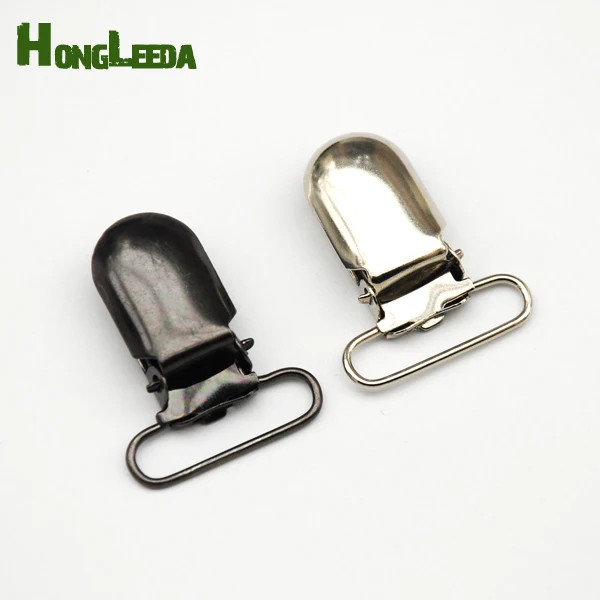 50pcs/lot 25mm 1inch metal suspender clip holder for trousers belt pacifier cilps silver/Black nickle free shipping | Дом и сад