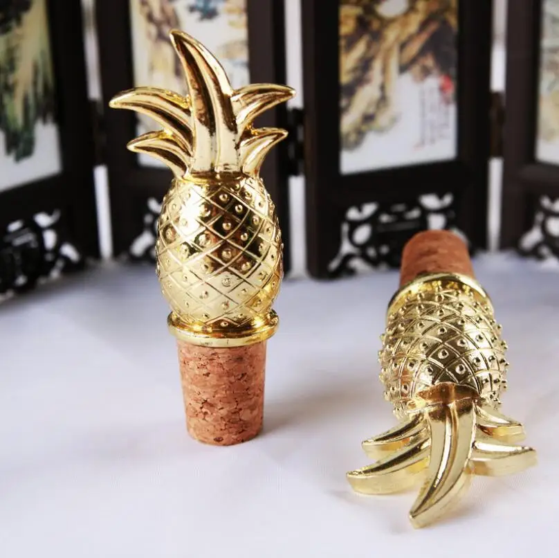 

Creative Gold Pineapple Wine Bottle Stopper Wedding Favor Souvenir Party Supplies For Guest