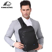 kingsons 13 chest bag black single shoulder bags with usb charging waterproof nylon crossbody bags messenger bags hot selling