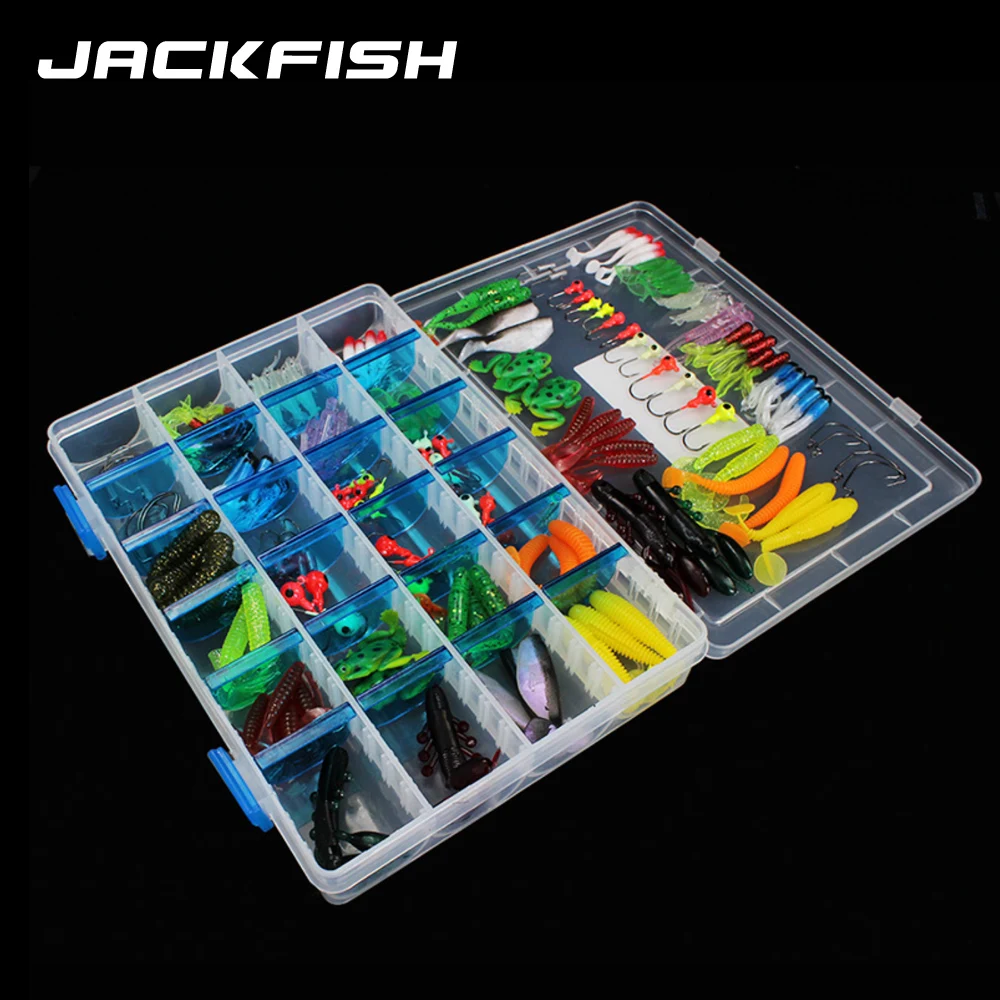 JACKFISH 146 шт. набор рыболовных приманок смешанные мягкие приманки в коробке