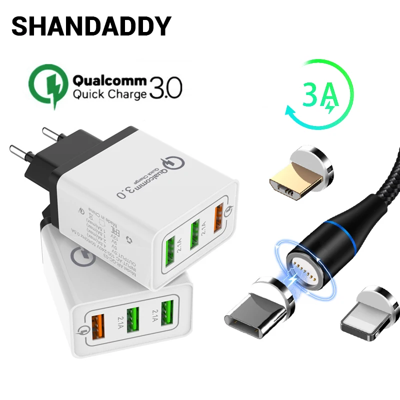 Быстрая зарядка 3 0 USB зарядное устройство 5В 2.4A QC3.0 дорожное настенное для Huawei iPhone