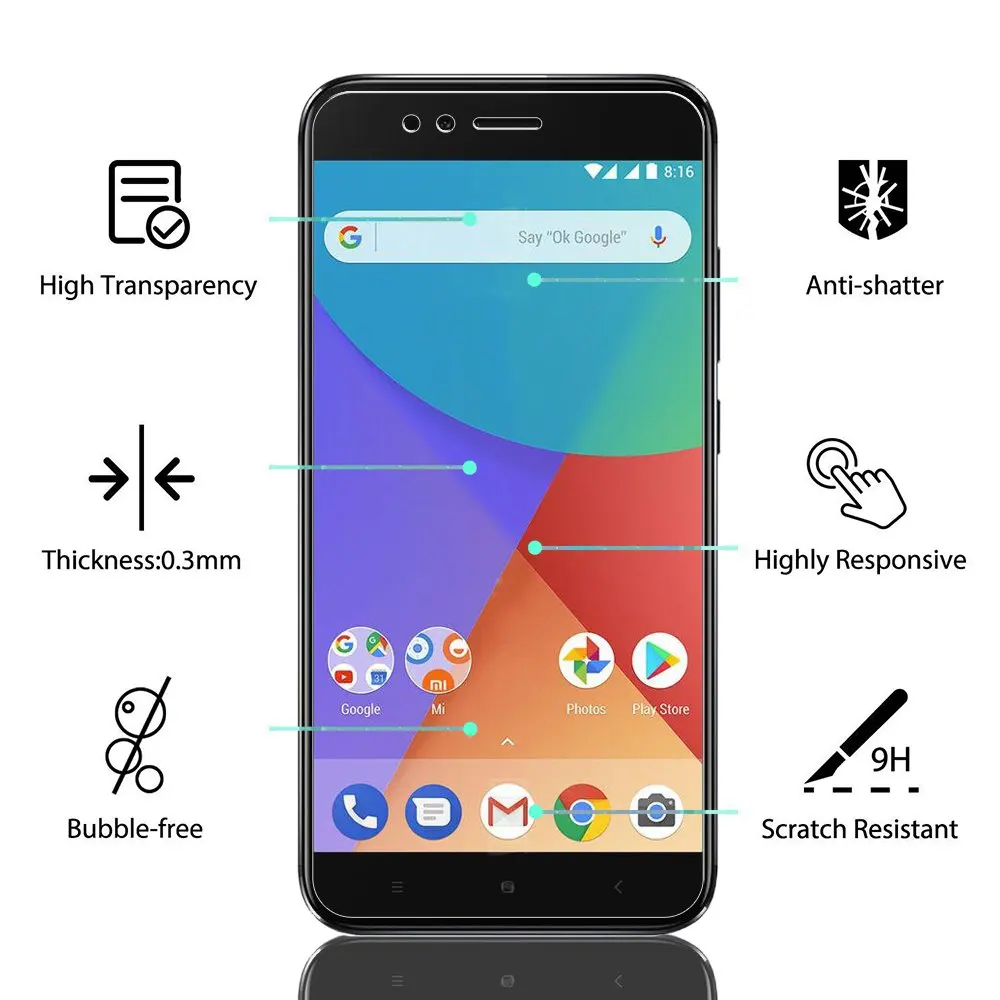 9H 2.5D Закаленное стекло для XIAOMI PLAY HD Защита экрана устойчивая к царапинам Защитная
