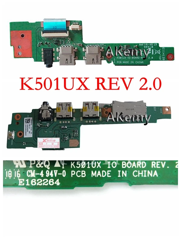 K501UX K501LX K501UW USB IO плата для For Asus A501L K501 K501LB K501U A501U K51UXM кабель ноутбука аудио JACK Плата