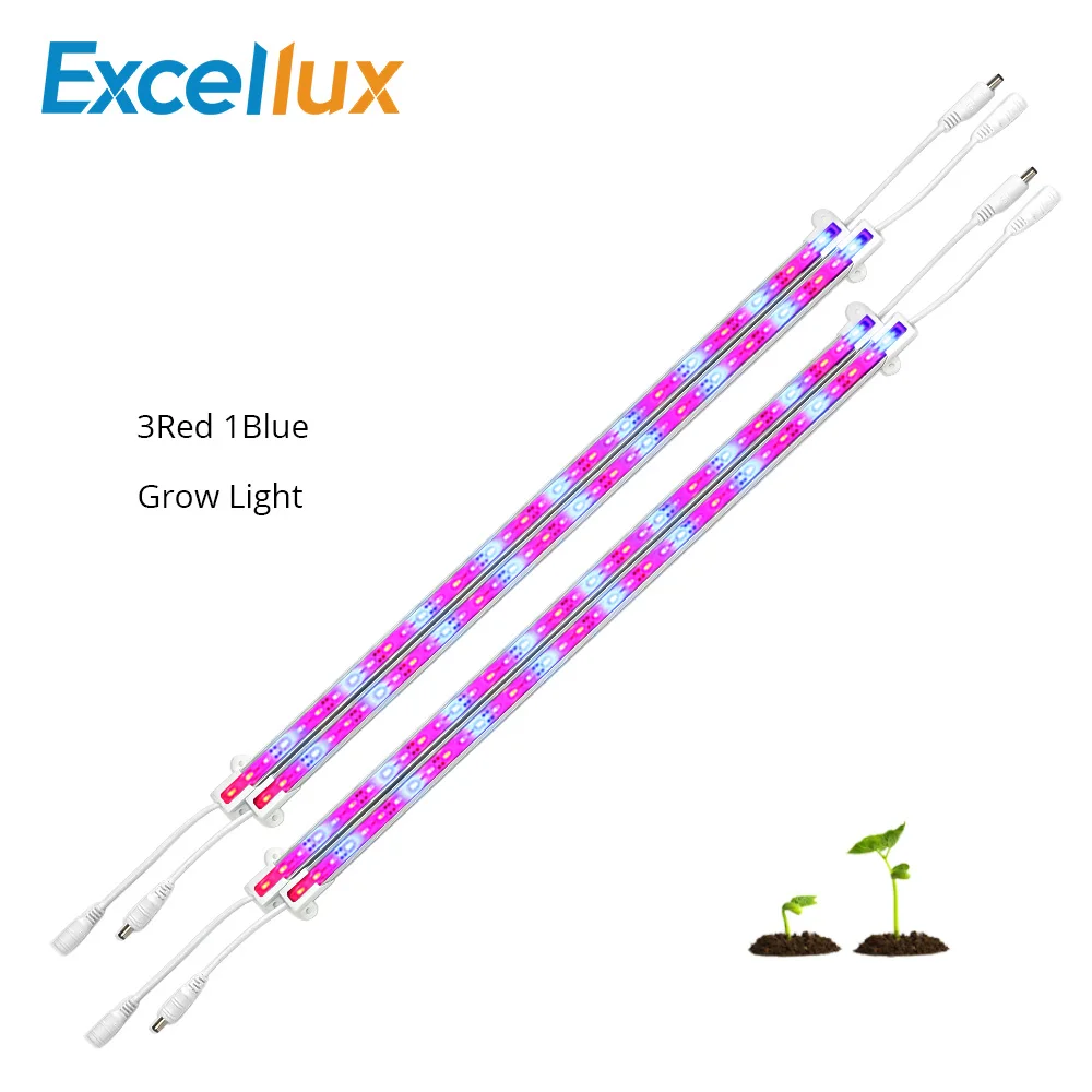 4 шт. 0 5 м DC12V LED Grow Light 5630 Bar Водонепроницаемый полный спектр растущих осветительных