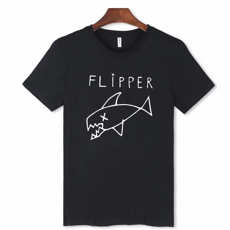 Flipper рыбы короткий рукав Повседневное хлопковая Футболка Для мужчин Акула