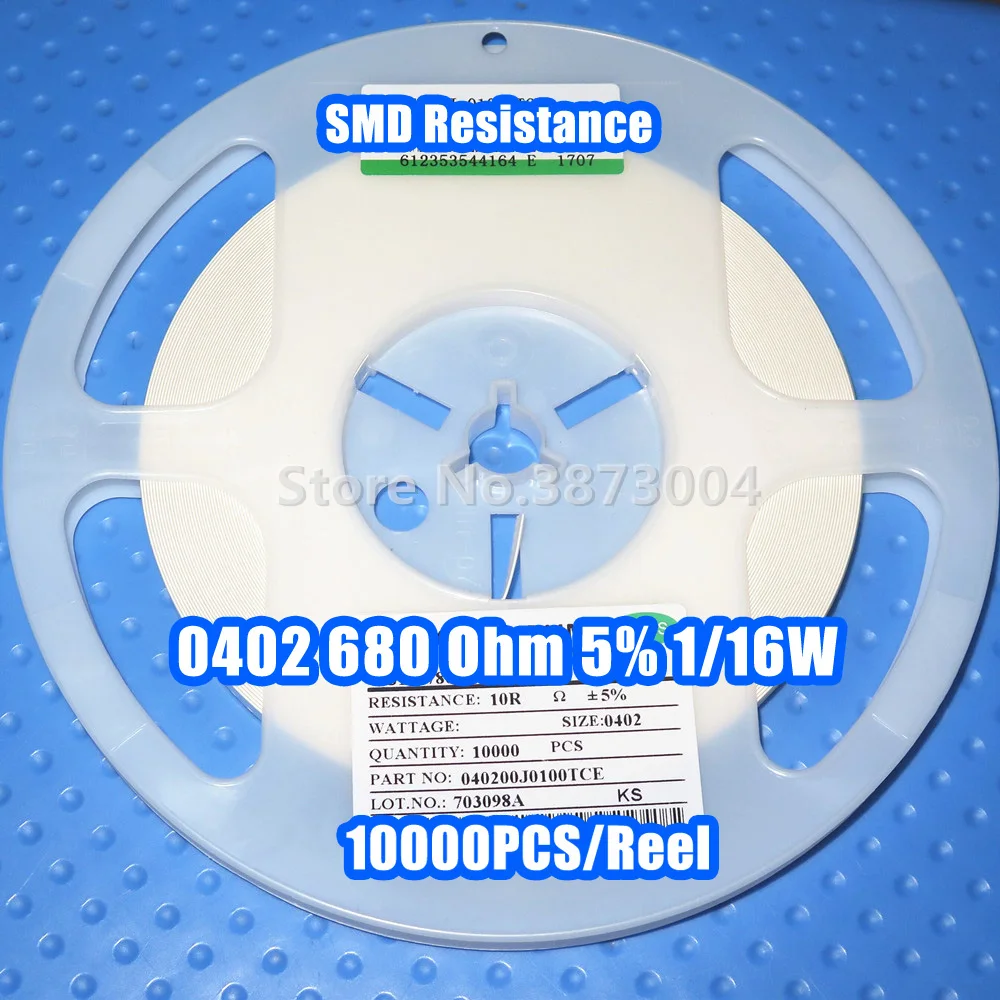 1 Катушка 0402 680R 680 Ом 5% 1/16 Вт SMD сопротивление 10000 шт./катушка|Регуляторы
