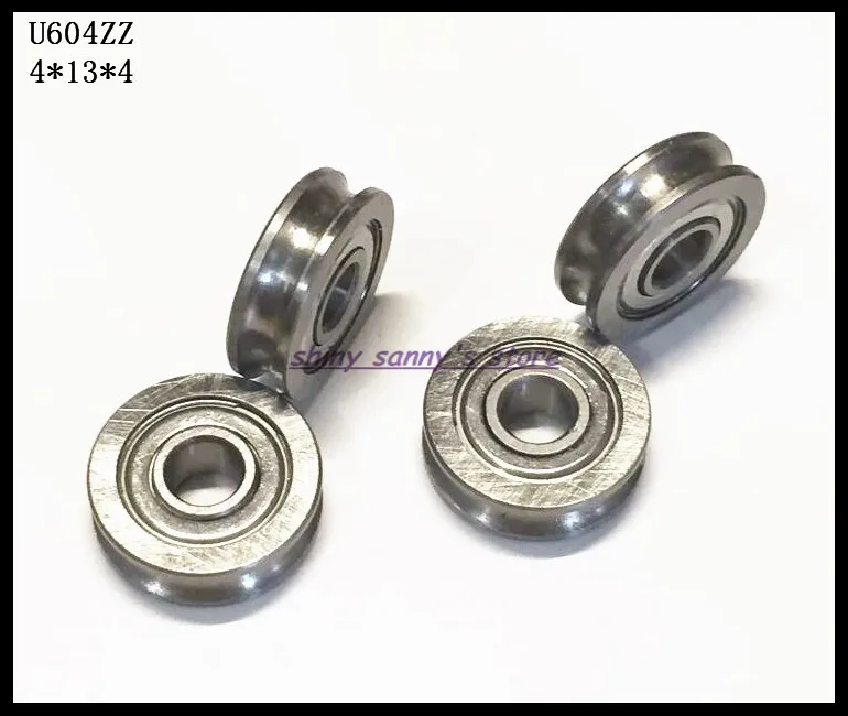 30 шт./лот U604ZZ 604UU 4x13x4 мм U образный канавка из углеродистой стали радиальный