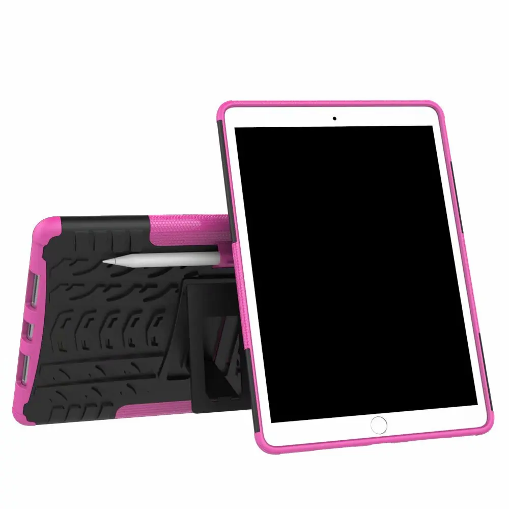 Фиолетовый Кремния Броня дети Безопасный PC жесткий чехол для iPad 2/3/4 A1460 A1459 A1458 A1416 A1430 a1397 Tablet случае защиты оболочки+ ручка - Цвет: Фиолетовый
